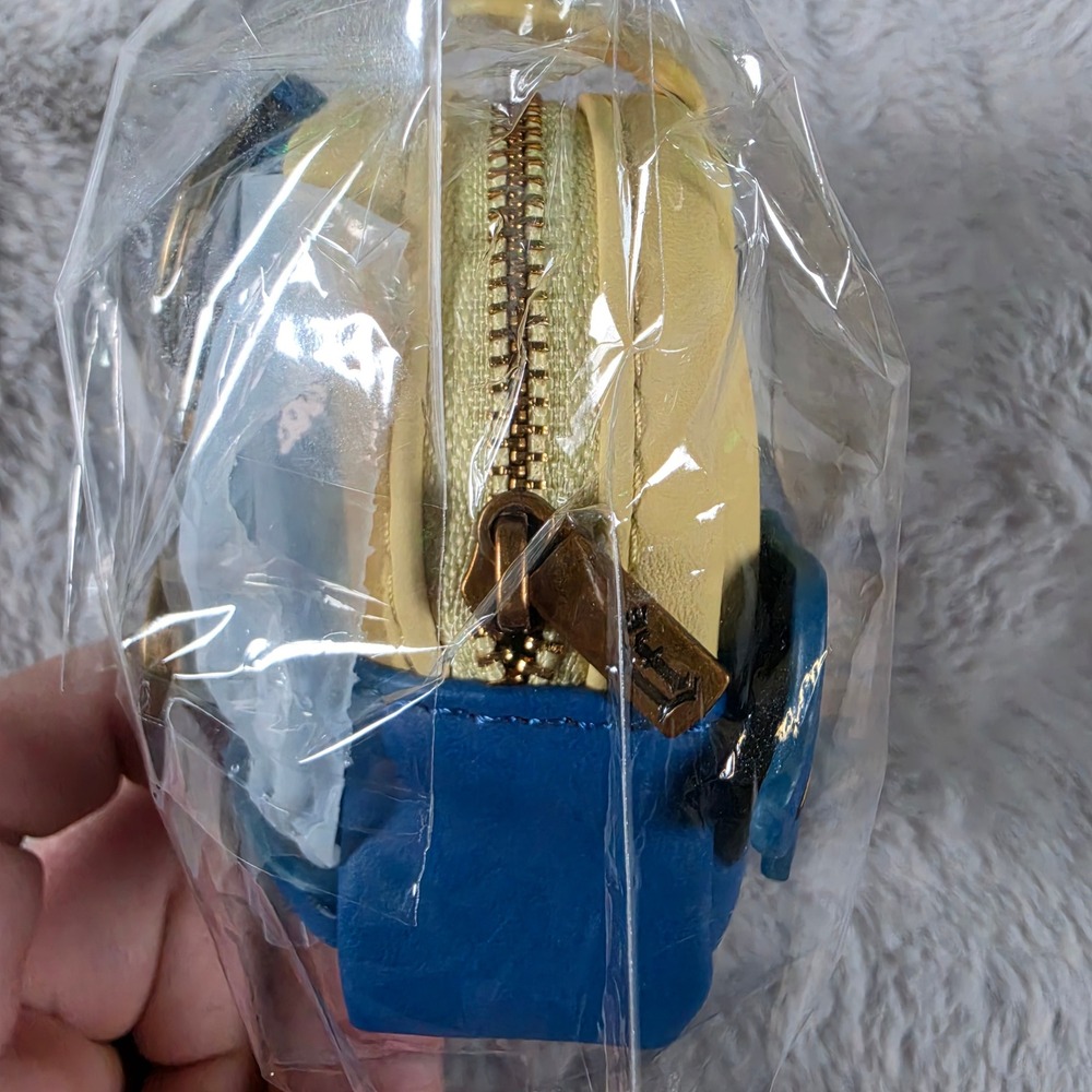 Loungefly Disney Cream Blue Yellow Mini Backpack Key & Card Holder NWOT - Picture 5 of 5